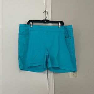 Westbound Woman shorts. Park Avenue Fit. Size 22W. Turquoise. 5” inseam.